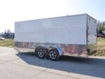 Enclosed Trailer Custom 7'x18' White Tandem Axle with Ramp and E-Tracks Storage - Image 3