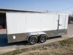 Enclosed Trailer Custom 7'x18' White Tandem Axle with Ramp and E-Tracks Storage - Image 7