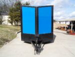 8.5x18 Blue V-Nose Slant Top Enclosed Trailer with Blackout Package - Image 3