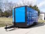 8.5x18 Blue V-Nose Slant Top Enclosed Trailer with Blackout Package - Image 2