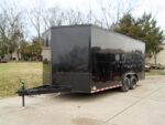 8.5x18 Black V-Nose Enclosed Trailer with Extended Tongue and Blackout Package (2) 3,500lb Axles