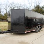 8.5x18 Black V-Nose Enclosed Trailer with Extended Tongue and Blackout Package (2) 3,500lb Axles