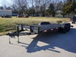 7x18 Steel Floor Car Hauler (2) 3500lb Axle w/ Brake and Ramps - Image 3