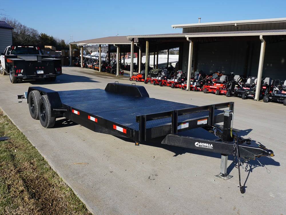dsc03554_2.jpg 7x18 Steel Floor Car Hauler (2) 3500lb Axle w/ Brake and Ramps - Image 1