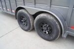 24ft Charcoal Gooseneck Livestock Trailer (2) 7K Axles - Image 9