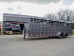 24ft Charcoal Gooseneck Livestock Trailer (2) 7K Axles - Image 3