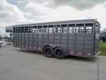 24ft Charcoal Gooseneck Livestock Trailer (2) 7K Axles - Image 4