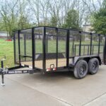 6.4x12 Dovetail Utility Trailer with 4ft Mesh Sides (2) 3,500lb Axles