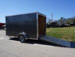 Enclosed Trailer 6' X 12' Charcoal- V-Nose 3,500 lb. Axle Storage - Image 11
