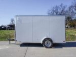 Enclosed Trailer 6' X 12' White V-Nose 3,500 lb. Axle Polycore Side Storage - Image 3