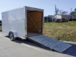 Enclosed Trailer 6' X 12' White V-Nose 3,500 lb. Axle Polycore Side Storage - Image 8