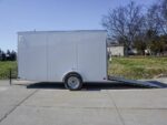 Enclosed Trailer 6' X 12' White V-Nose 3,500 lb. Axle Polycore Side Storage - Image 9