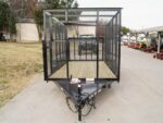 6.4x14 Powder Coated Straight Deck Utility Trailer 6ft Mesh Side Slide Up Gate - Image 2