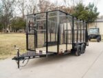 6.4x14 Powder Coated Straight Deck Utility Trailer 6ft Mesh Side Slide Up Gate - Image 3