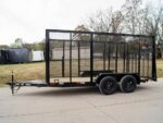6.4x14 Powder Coated Straight Deck Utility Trailer 6ft Mesh Side Slide Up Gate - Image 4