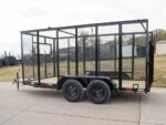 6.4x14 Powder Coated Straight Deck Utility Trailer 6ft Mesh Side Slide Up Gate - Image 5