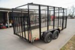 6.4x14 Powder Coated Straight Deck Utility Trailer 6ft Mesh Side Slide Up Gate - Image 7