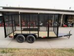 6.4x14 Powder Coated Straight Deck Utility Trailer 6ft Mesh Side Slide Up Gate - Image 9