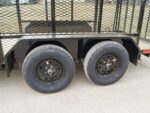 6.4x14 Powder Coated Straight Deck Utility Trailer 6ft Mesh Side Slide Up Gate - Image 14