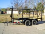 6.4x12 Straight Deck Utility Trailer 4.5ft Ladder Racks (2) 3,500lb Axles - Image 3