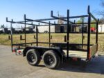 6.4x12 Straight Deck Utility Trailer 4.5ft Ladder Racks (2) 3,500lb Axles - Image 4