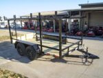 6.4x12 Straight Deck Utility Trailer 4.5ft Ladder Racks (2) 3,500lb Axles - Image 7