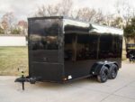 7x14 Black V-Nose Enclosed Trailer Blkout Pkg (2) 3,500lb Axles Elec Pkg