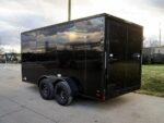 7x14 Black V-Nose Enclosed Trailer Blkout Pkg (2) 3,500lb Axles Elec Pkg - Image 5