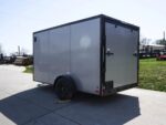 7x12 Enclosed Trailer Silver V-Nose Blackout Package 3,500lb Axle Storage - Image 4