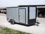 7x12 Enclosed Trailer Silver V-Nose Blackout Package 3,500lb Axle Storage - Image 2