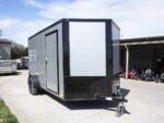 7x12 Enclosed Trailer Silver V-Nose Blackout Package 3,500lb Axle Storage - Image 9
