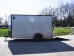 7x12 Enclosed Trailer Silver V-Nose Blackout Package 3,500lb Axle Storage - Image 17