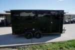 7x16 Enclosed Trailer Black V-Nose Blackout Pkg Tandem Axle Storage - Image 6