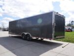 8.5x28 Custom Charcoal Flat Nose Enclosed Trailer (2) 5200 Axles Storage - Image 6