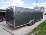8.5x28 Custom Charcoal Flat Nose Enclosed Trailer (2) 5200 Axles Storage - Image 8