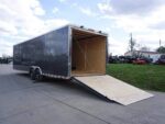 8.5x28 Custom Charcoal Flat Nose Enclosed Trailer (2) 5200 Axles Storage - Image 14