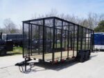 6.4x18 Debris Junk Trash Removal Trailer 6ft Mesh Barn Door Gates (2) 3500lb Axles 7K Gvwr
