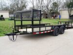 6.4x14 Powder Coated Dovetail Utility Trailer with Elevated Basket (2) 3500lb Axles