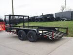 6.4x14 Powder Coated Dovetail Utility Trailer with Elevated Basket (2) 3500lb Axles - Image 3