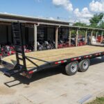 8.5x20 Deckover I-Beam Trailer (2) 5,200lb Axles Stand-Up Ramps 10k GVWR