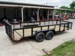 6.4x18 Powder Coated Dovetail Utility Trailer with 2ft Mesh Sides (2) 3500lb Axles - Image 7