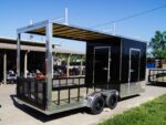 7x20 Black Enclosed Hybrid Trailer with 48'' Side Ramp - Image 6