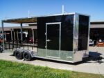 7x20 Black Enclosed Hybrid Trailer with 48'' Side Ramp - Image 8