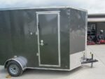 7x12 Charcoal V-Nose Custom Enclosed Trailer 3500lb Axle with Brake Storage - Image 3