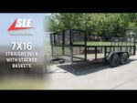 7x16 Straight Deck Utility Trailer with Stacked Baskets (2) 3500lb Axle - Image 19