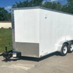 7x12 White V-Nose Enclosed Trailer (2) 3,500lb Axles Storage