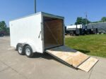 7x12 White V-Nose Enclosed Trailer (2) 3,500lb Axles Storage - Image 9