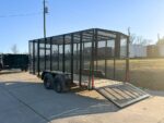 6.4x16 Straight Deck Utility Trailer 6ft Mesh Sides Roof (2) 3,500lb Axles - Image 3