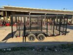 6.4x16 Straight Deck Utility Trailer 6ft Mesh Sides Roof (2) 3,500lb Axles - Image 6