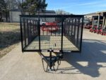 7x14 Powder Coated Dovetail Utility Trailer 4ft Mesh Sides (2) 3,500lb Axles - Image 2